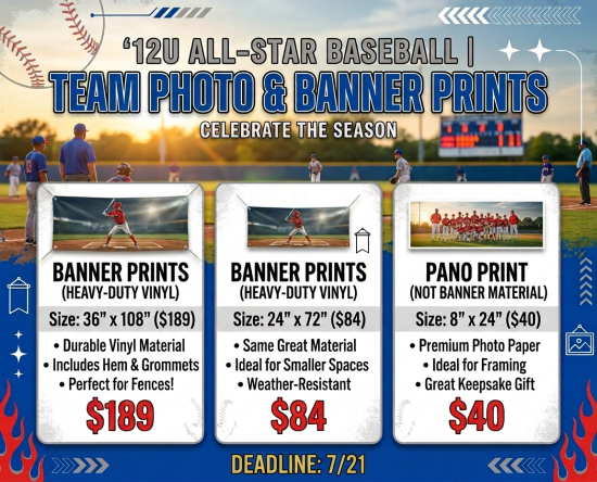 Hollidaysburg 12u Baseball 2026 Banners